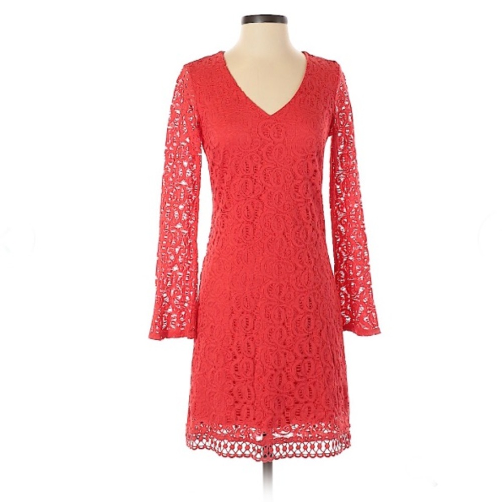 Coral red cocktail dress